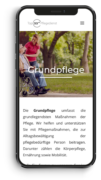Homepage von Top24 Pflegedienst als Handy Ansicht